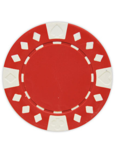 Red - Diamond Suited Clay Poker Chips