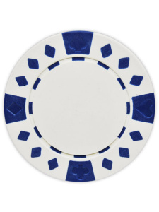 White - Diamond Suited Clay Poker Chips