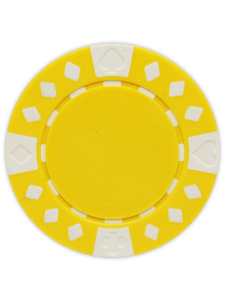 Yellow - Diamond Suited Clay Poker Chips