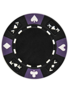 Black - Ace King Suited Clay Poker Chips