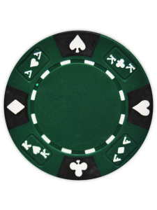 Green - Ace King Suited Clay Poker Chips