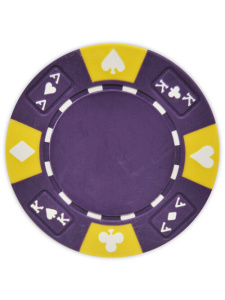Purple - Ace King Suited Clay Poker Chips