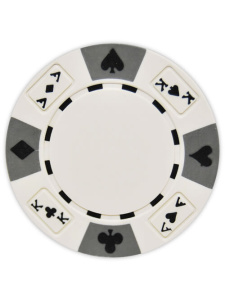 White - Ace King Suited Clay Poker Chips