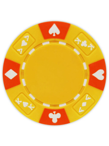 Yellow - Ace King Suited Clay Poker Chips