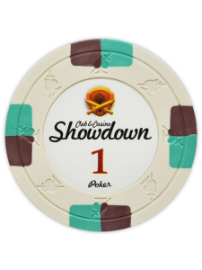 $1 Ivory - Showdown Clay Poker Chips