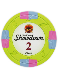 $2 Light Green - Showdown Clay Poker Chips