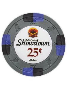 25¢ Gray - Showdown Clay Poker Chips
