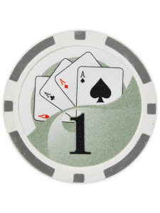 $1 Gray - Yin Yang Clay Poker Chips