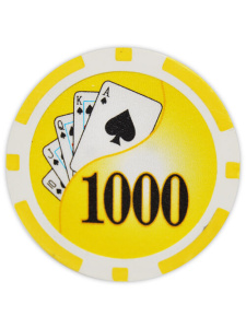 $1000 Yellow - Yin Yang Clay Poker Chips