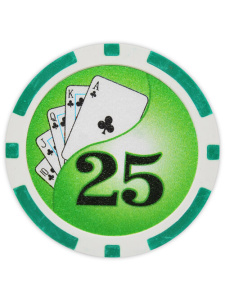 $25 Green - Yin Yang Clay Poker Chips