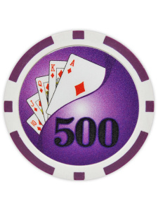 $500 Purple - Yin Yang Clay Poker Chips