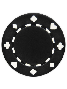 Black - Suited Clay Poker Chips