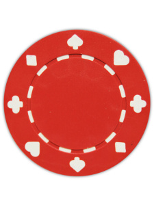 Red - Suited Clay Poker Chips