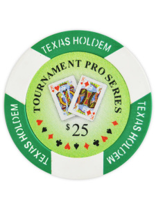 $25 Green - Tournament Pro Clay Poker Chips