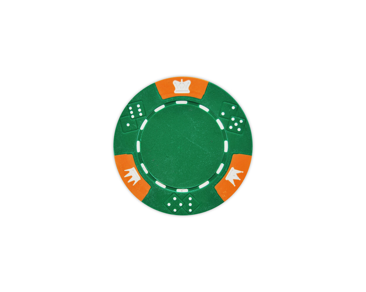 Crown Dice Clay Poker Chips - Green PokerChips.com