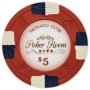 Monaco Club - $5 Red Clay Poker Chips