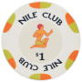 Nile Club - $1 White Ceramic Poker Chips
